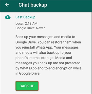 Backup WhatsApp Chat to iPhone from Google Drive