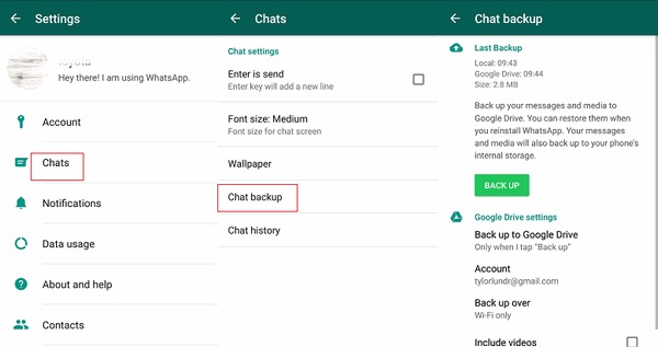 Backup WhatsApp Data Android