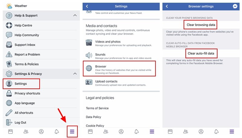 Clear Cache Data in Facebook App