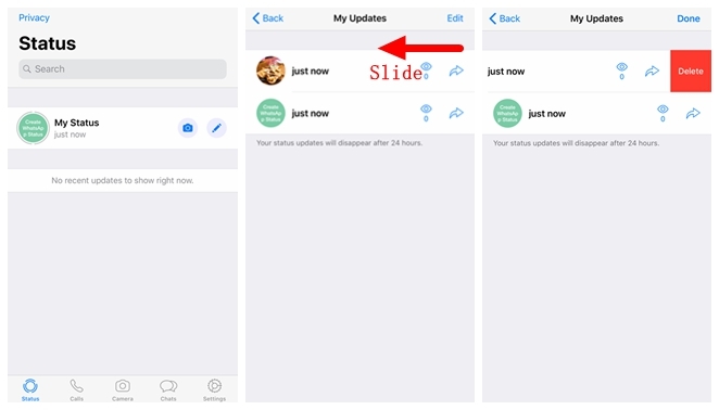 Delete WhatsApp Status