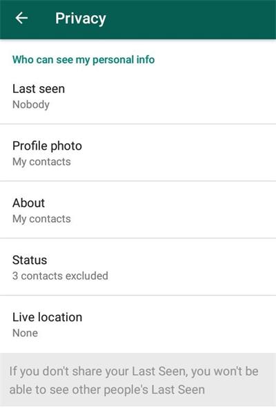Disable WhatsApp Status Android