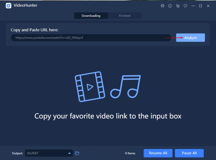 Paste Cocomelon Song URL to VideoHunter