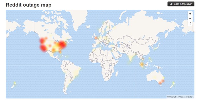 Reddit Outage Map