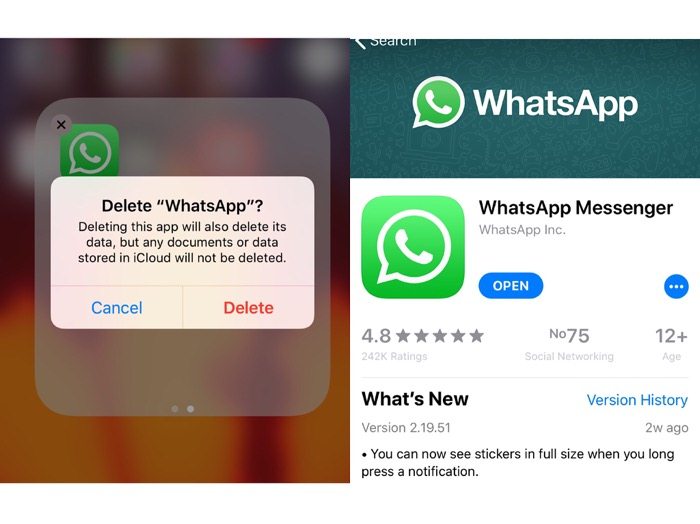 Reinstall or Upgrade WhatsApp on iPhone