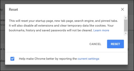 Reset Chrome
