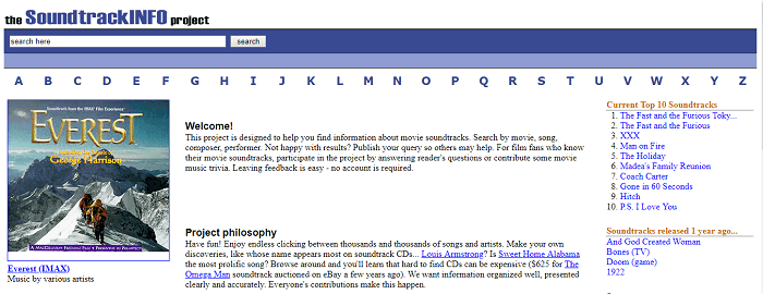 Soundtrack Info Project