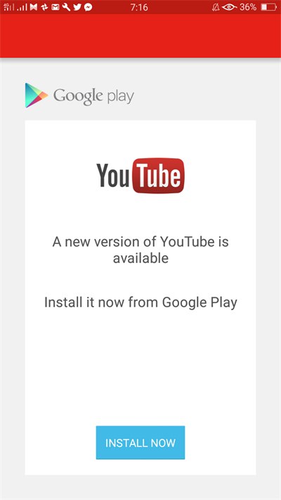 Update YouTube App Android