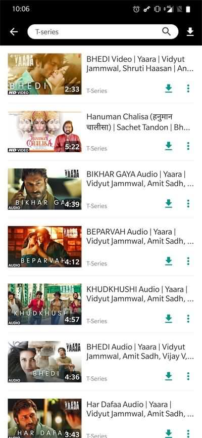 VidPaw App Search T-series Videos