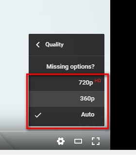 YouTube Missing Quality Options